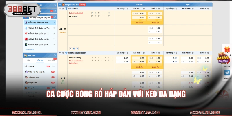 Cá cược bóng rổ hấp dẫn với kèo đa dạng