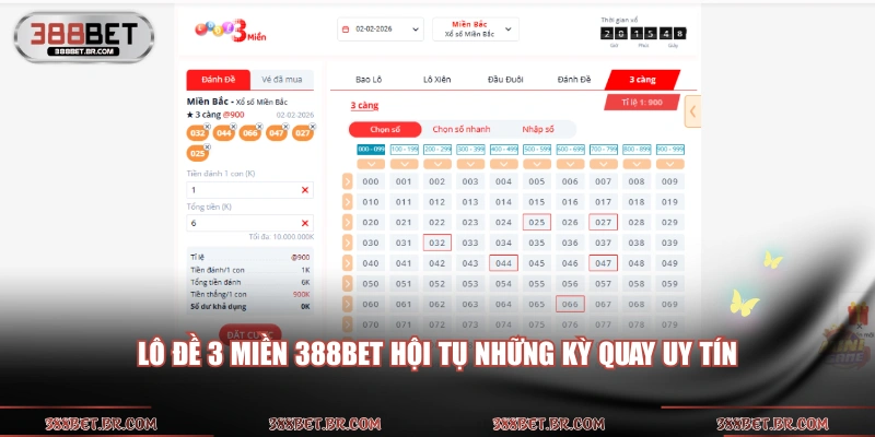 Lô đề 3 miền 388BET hội tụ những kỳ quay uy tín