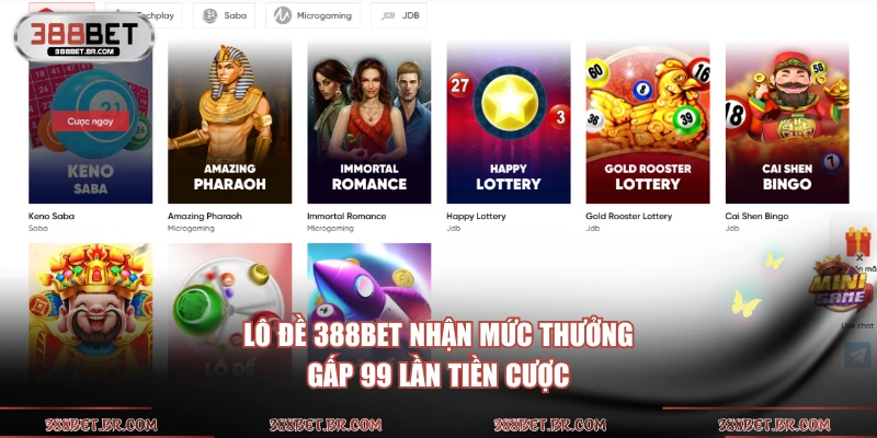 Lô đề 388BET nhận mức thưởng gấp 99 lần tiền cược