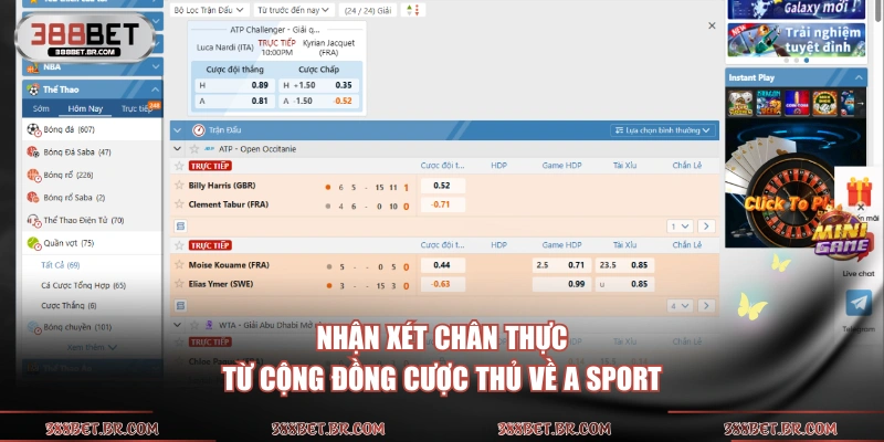Nhận xét chân thực từ cộng đồng cược thủ về A sport