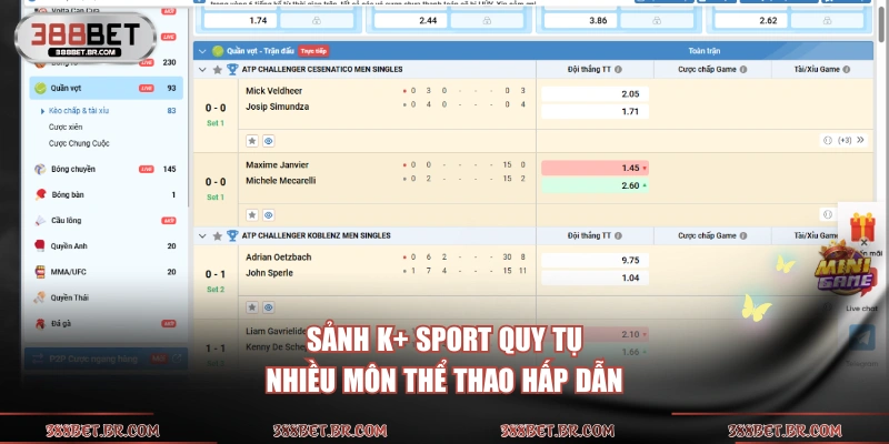 Sảnh K+ sport quy tụ nhiều môn thể thao hấp dẫn