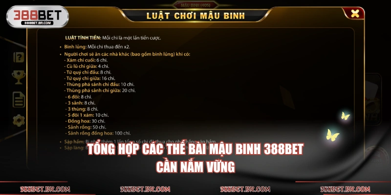 Tổng hợp các thế bài Mậu Binh 388BET cần nắm vững
